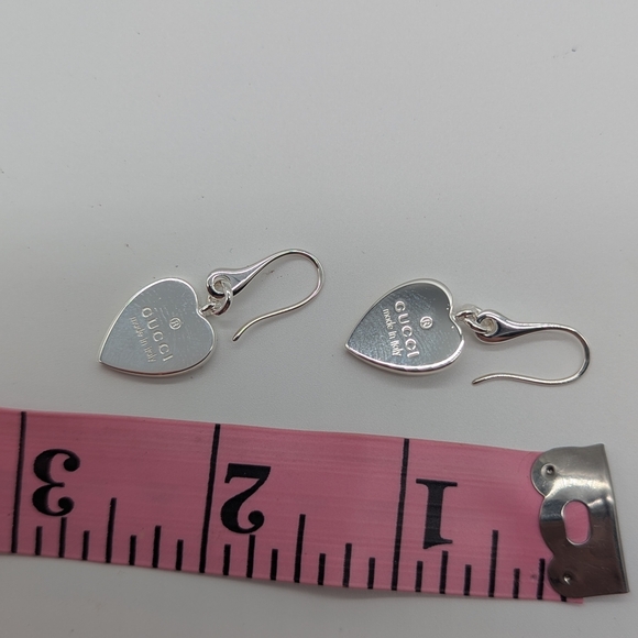 Gucci Sterling Silver Heart Drop Earrings - Picture 3 of 5